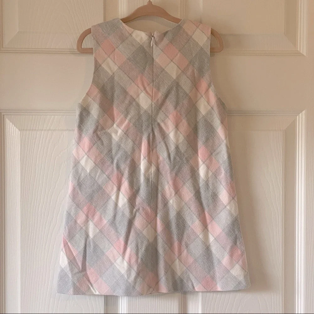 Ana Vini toddler girls pink & gray school girl style dress w/faux pockets - Picture 6 of 8